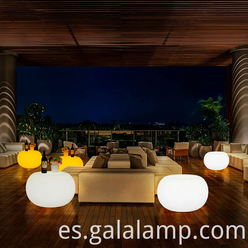 Silla redonda de iluminación LED moderna y mesa de mesa